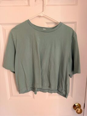 Aritzia Wilfred Sage Green Cropped Tee